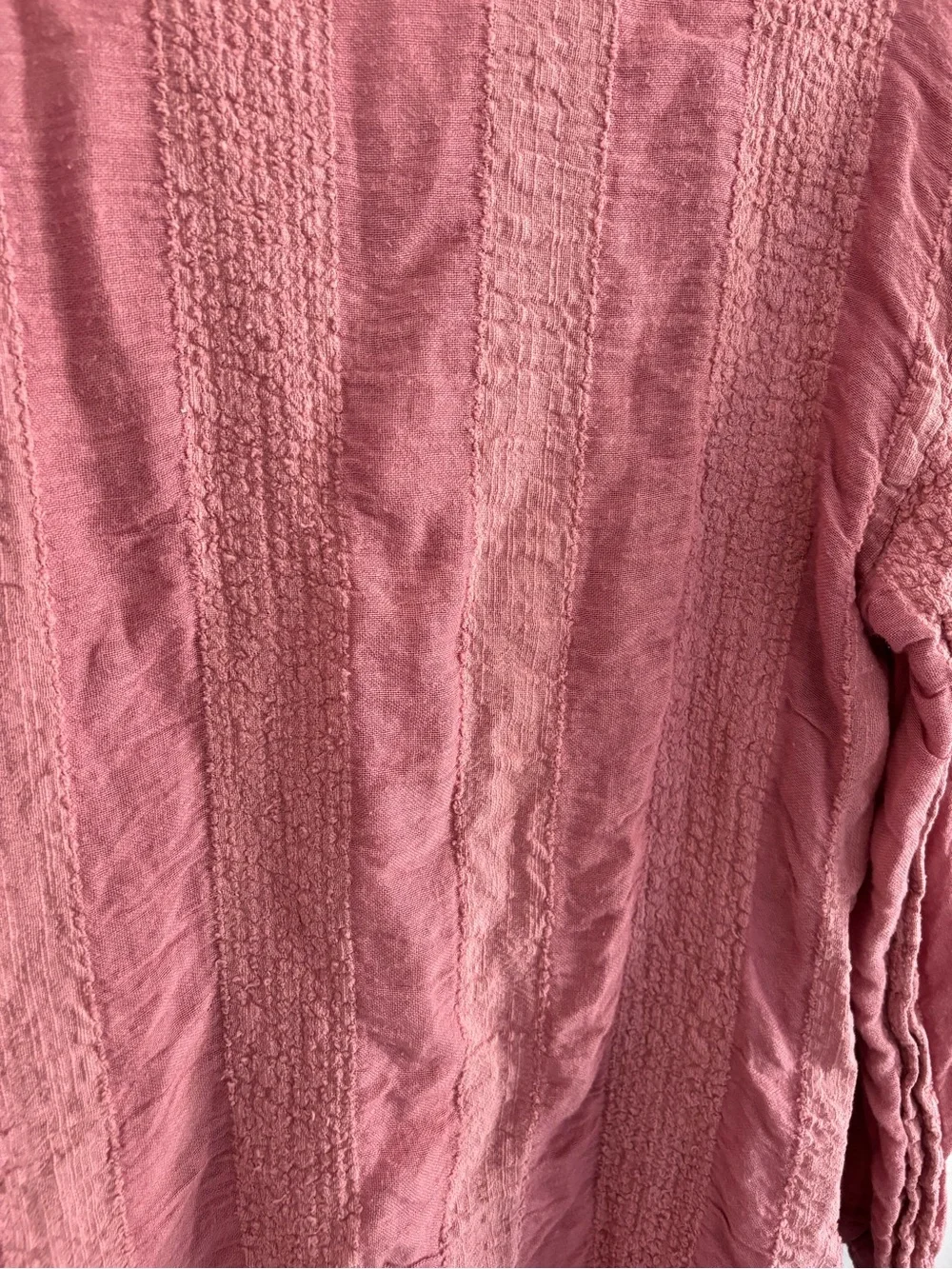 Free People Dusty Rose V-Neck Textured Peasant Tunic